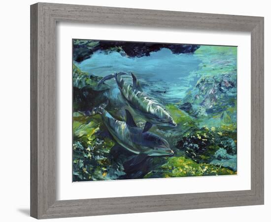 Tranquility Atlantic Bottlenose Dolphins-Lucy P. McTier-Framed Giclee Print