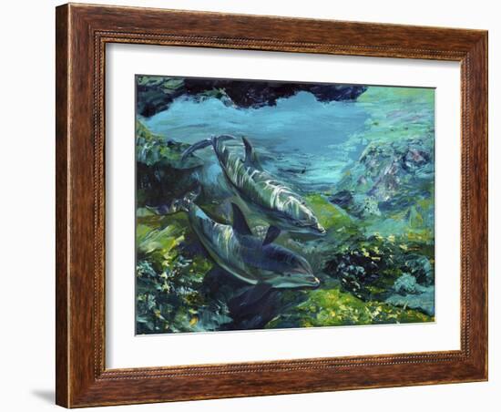 Tranquility Atlantic Bottlenose Dolphins-Lucy P. McTier-Framed Giclee Print