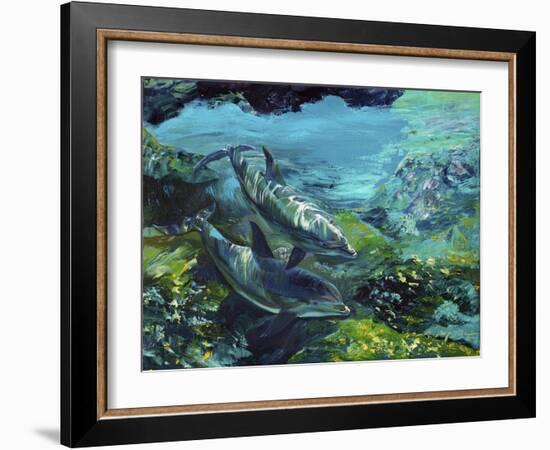 Tranquility Atlantic Bottlenose Dolphins-Lucy P. McTier-Framed Giclee Print