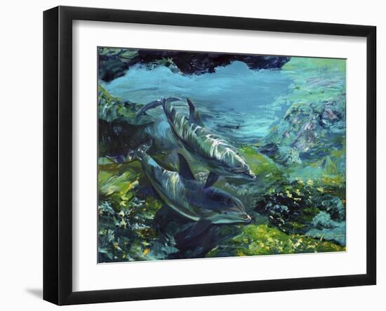 Tranquility Atlantic Bottlenose Dolphins-Lucy P. McTier-Framed Giclee Print