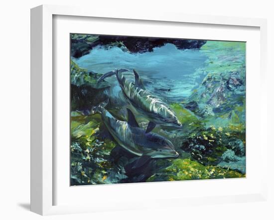 Tranquility Atlantic Bottlenose Dolphins-Lucy P. McTier-Framed Giclee Print