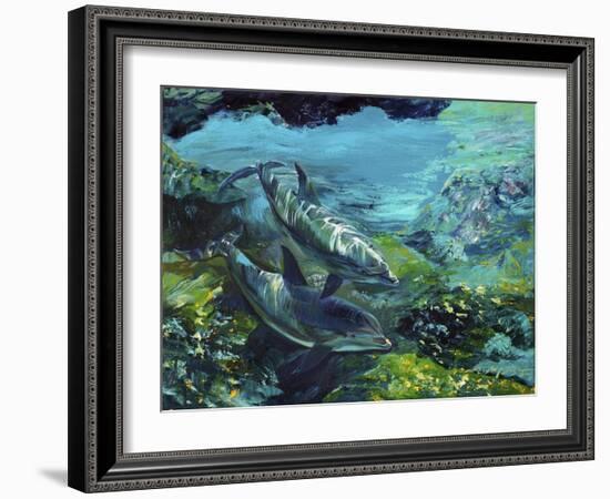 Tranquility Atlantic Bottlenose Dolphins-Lucy P. McTier-Framed Giclee Print