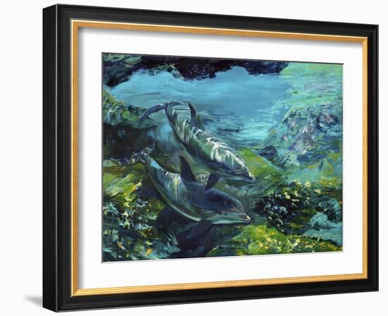 Tranquility Atlantic Bottlenose Dolphins-Lucy P. McTier-Framed Giclee Print