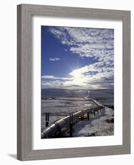 Trans-Alaska Pipeline in Winter, North Slope of the Brooks Range, Alaska, USA-Hugh Rose-Framed Photographic Print