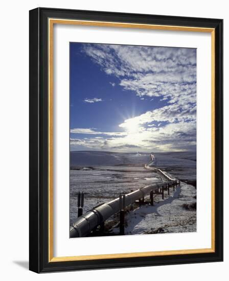 Trans-Alaska Pipeline in Winter, North Slope of the Brooks Range, Alaska, USA-Hugh Rose-Framed Photographic Print