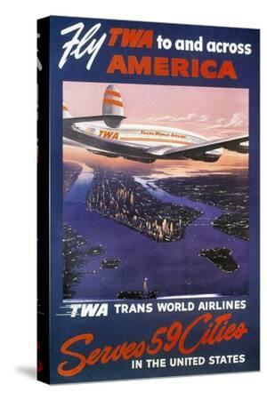 8x12 inch,Framed TWA Trans World Airlines on Canvas Oil Painting Posters and Prints Decorations Wall Art Picture Living Room Wall Ready