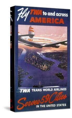 8x12 inch,Framed TWA Trans World Airlines on Canvas Oil Painting Posters and Prints Decorations Wall Art Picture Living Room Wall Ready