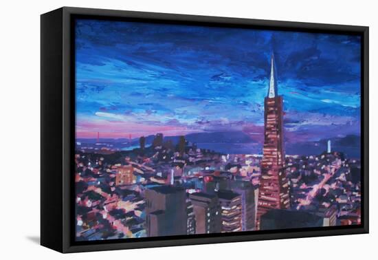 Transamerica Pyramid at San Francisco Night-Markus Bleichner-Framed Stretched Canvas