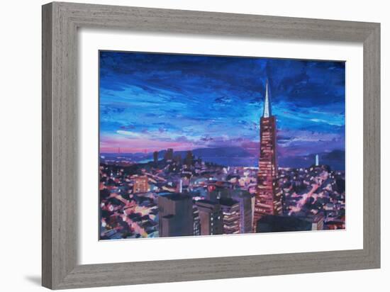 Transamerica Pyramid at San Francisco Night-Markus Bleichner-Framed Art Print