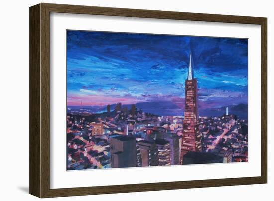 Transamerica Pyramid at San Francisco Night-Markus Bleichner-Framed Art Print