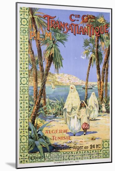 Transatlantique P.L.M. Poster-Fernand Le Quesne-Mounted Giclee Print