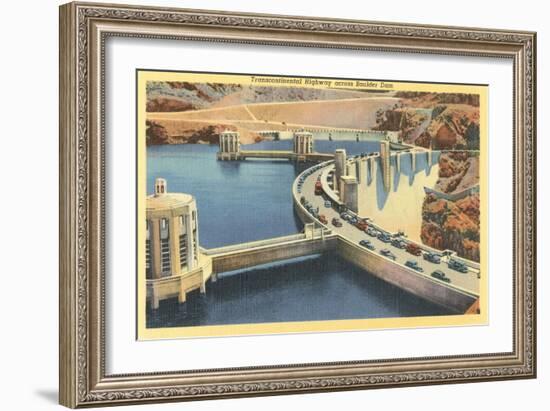 Transcontinental Highway over Boulder Dam, Nevada-null-Framed Art Print