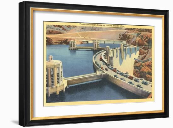 Transcontinental Highway over Boulder Dam, Nevada-null-Framed Art Print