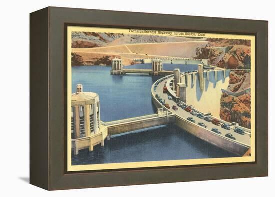 Transcontinental Highway over Boulder Dam, Nevada-null-Framed Stretched Canvas