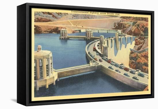 Transcontinental Highway over Boulder Dam, Nevada-null-Framed Stretched Canvas