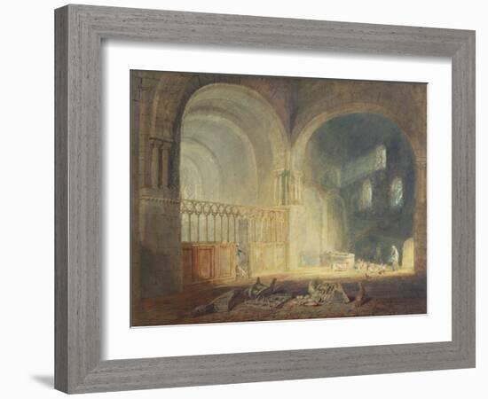 Transept of Ewenny Priory, Glamorganshire, C.1797 (W/C over Pencil on Paper)-Joseph Mallord William Turner-Framed Giclee Print