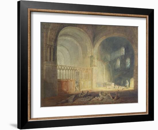 Transept of Ewenny Priory, Glamorganshire, C.1797 (W/C over Pencil on Paper)-Joseph Mallord William Turner-Framed Giclee Print