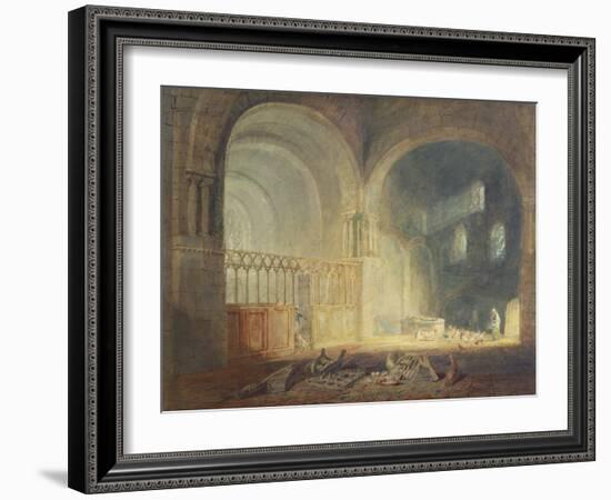 Transept of Ewenny Priory, Glamorganshire, C.1797 (W/C over Pencil on Paper)-Joseph Mallord William Turner-Framed Giclee Print