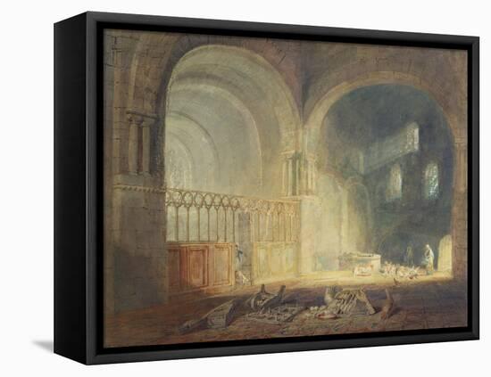 Transept of Ewenny Priory, Glamorganshire, C.1797 (W/C over Pencil on Paper)-Joseph Mallord William Turner-Framed Premier Image Canvas