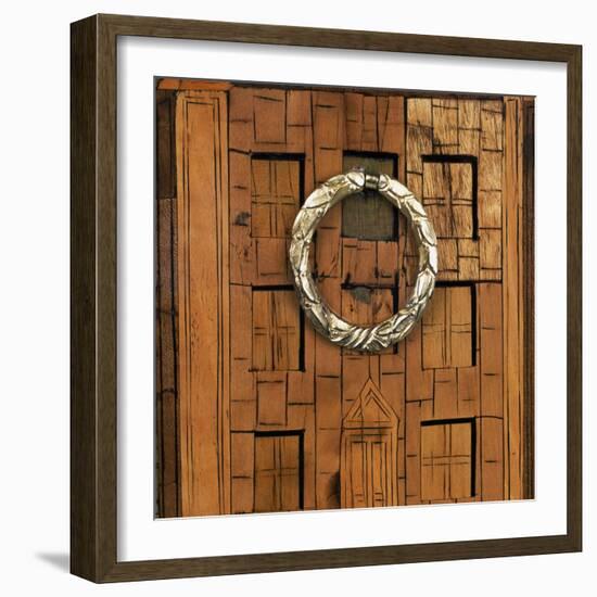 Transitional Louis XV-XVI Style Oak and Spruce Commode Inlaid with Madagascar Rosewood-null-Framed Giclee Print