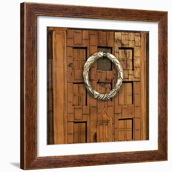 Transitional Louis XV-XVI Style Oak and Spruce Commode Inlaid with Madagascar Rosewood-null-Framed Giclee Print