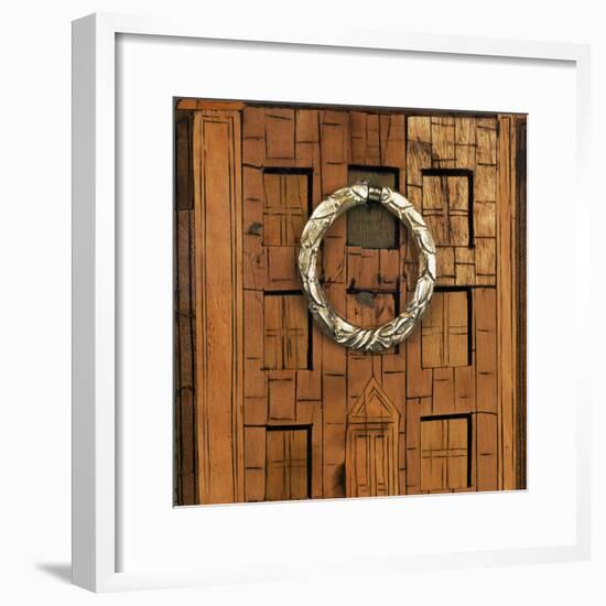 Transitional Louis XV-XVI Style Oak and Spruce Commode Inlaid with Madagascar Rosewood-null-Framed Giclee Print