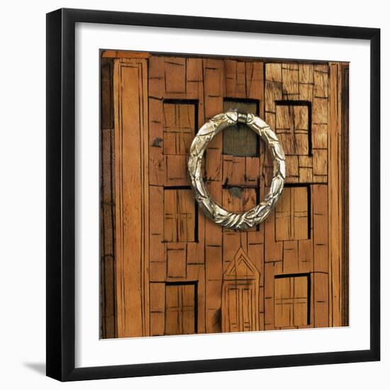 Transitional Louis XV-XVI Style Oak and Spruce Commode Inlaid with Madagascar Rosewood-null-Framed Giclee Print