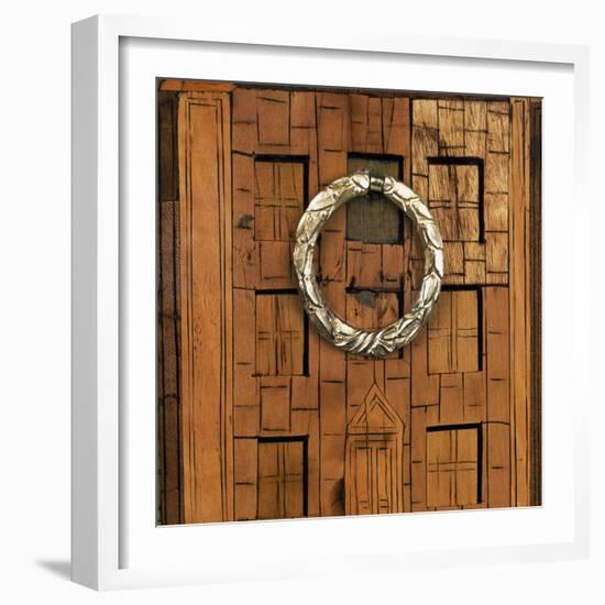 Transitional Louis XV-XVI Style Oak and Spruce Commode Inlaid with Madagascar Rosewood-null-Framed Giclee Print