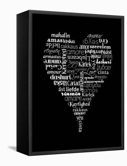 Translation of Love (black)-Tenisha Proctor-Framed Stretched Canvas