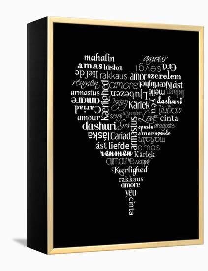 Translation of Love (black)-Tenisha Proctor-Framed Stretched Canvas