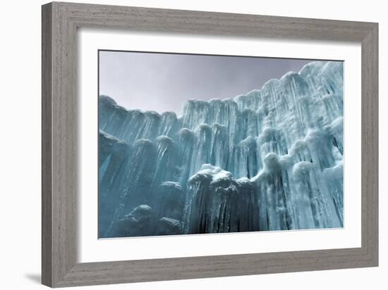 Translucent Blue Icicles in a Frozen Ice Wall-Felix Lipov-Framed Photographic Print