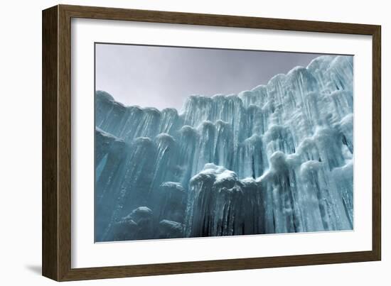 Translucent Blue Icicles in a Frozen Ice Wall-Felix Lipov-Framed Photographic Print