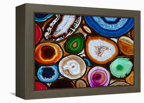 Translucent Mosaic Made with Slices of Agate Stone-Natali Glado-Framed Premier Image Canvas
