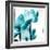 Translucent Tulips III Sq Teal-Debra Van Swearingen-Framed Art Print