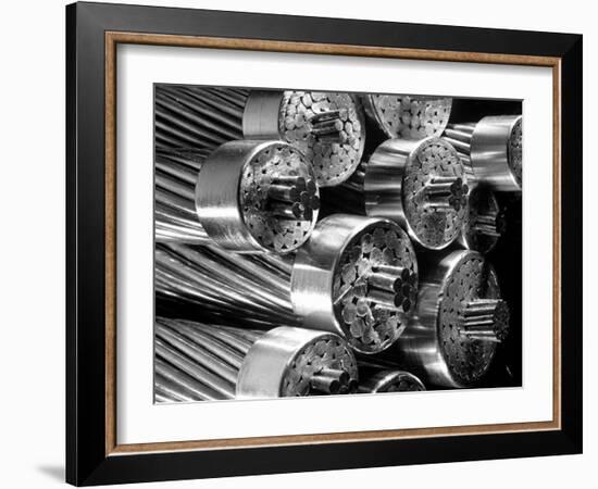 Transmission Cables Showing 6 Core Wires in a Bundle of 60 Aluminum Cables, Aluminum Co. of America-Margaret Bourke-White-Framed Premium Photographic Print