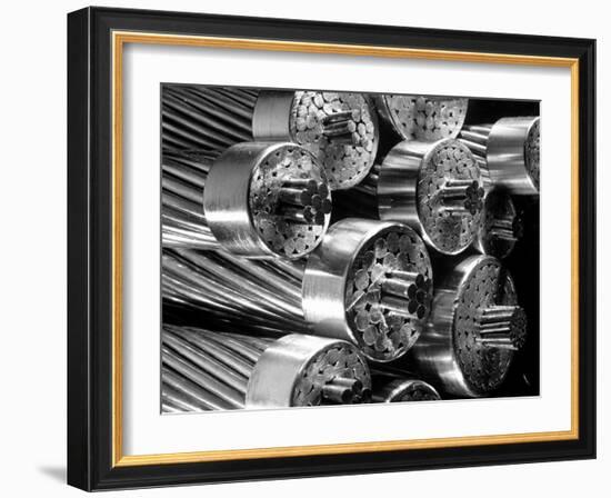 Transmission Cables Showing 6 Core Wires in a Bundle of 60 Aluminum Cables, Aluminum Co. of America-Margaret Bourke-White-Framed Premium Photographic Print