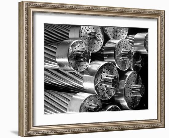 Transmission Cables Showing 6 Core Wires in a Bundle of 60 Aluminum Cables, Aluminum Co. of America-Margaret Bourke-White-Framed Photographic Print