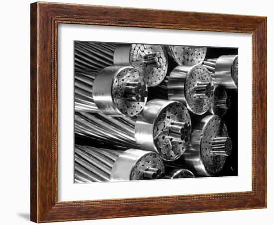 Transmission Cables Showing 6 Core Wires in a Bundle of 60 Aluminum Cables, Aluminum Co. of America-Margaret Bourke-White-Framed Photographic Print