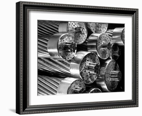 Transmission Cables Showing 6 Core Wires in a Bundle of 60 Aluminum Cables, Aluminum Co. of America-Margaret Bourke-White-Framed Photographic Print