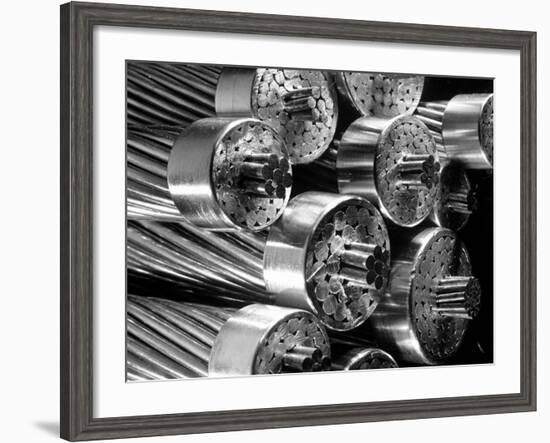 Transmission Cables Showing 6 Core Wires in a Bundle of 60 Aluminum Cables, Aluminum Co. of America-Margaret Bourke-White-Framed Photographic Print