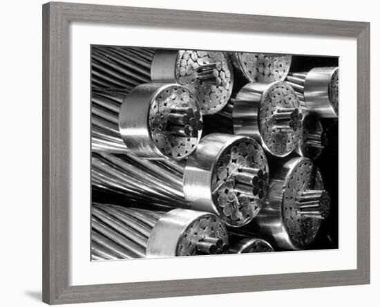 Transmission Cables Showing 6 Core Wires in a Bundle of 60 Aluminum Cables, Aluminum Co. of America-Margaret Bourke-White-Framed Photographic Print