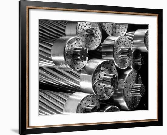 Transmission Cables Showing 6 Core Wires in a Bundle of 60 Aluminum Cables, Aluminum Co. of America-Margaret Bourke-White-Framed Photographic Print