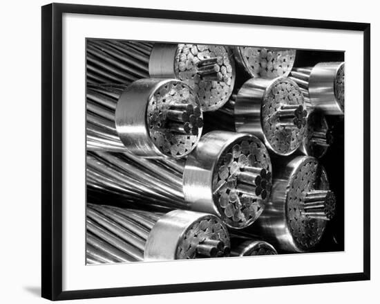 Transmission Cables Showing 6 Core Wires in a Bundle of 60 Aluminum Cables, Aluminum Co. of America-Margaret Bourke-White-Framed Photographic Print