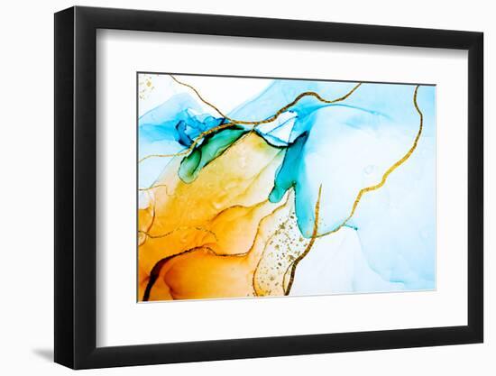 Transparent Creativity. Abstract Artwork. Trendy Wallpaper. Ink Colors are Amazingly Bright, Lumino-CARACOLLA-Framed Photographic Print