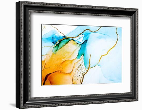 Transparent Creativity. Abstract Artwork. Trendy Wallpaper. Ink Colors are Amazingly Bright, Lumino-CARACOLLA-Framed Photographic Print