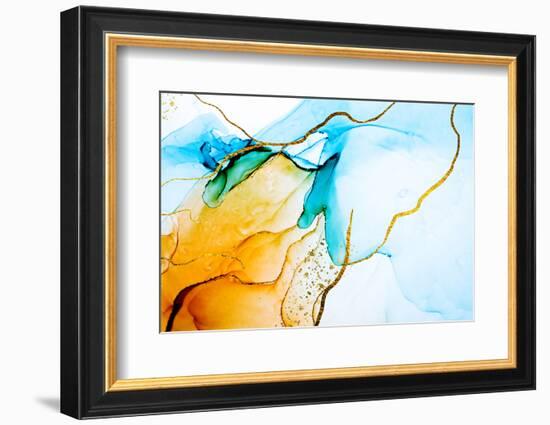 Transparent Creativity. Abstract Artwork. Trendy Wallpaper. Ink Colors are Amazingly Bright, Lumino-CARACOLLA-Framed Photographic Print
