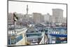Transport Boats Lined Up at Dubai Creek, Dubai, United Arab Emirates, Middle East-Mark Mawson-Mounted Photographic Print