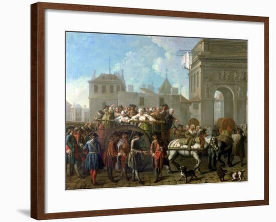 Transport of Prostitutes to the Salpetriere, circa 1760-1770-Etienne Jeaurat-Framed Giclee Print