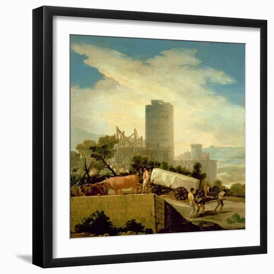 Transporting a Stone Block, 1786-87-Francisco de Goya-Framed Giclee Print