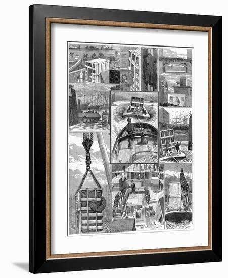 Transporting Jumbo the African Elephant to America, 1882-null-Framed Giclee Print